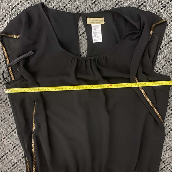 NWOT Moon Collection Live in California Black & Gold Mini Dress Sequins - Size M - Picture 7 of 7